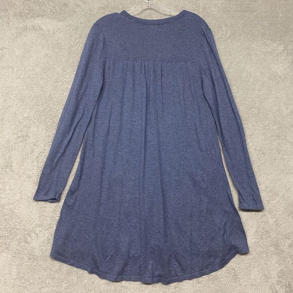 J Jill Sweater Womens S Blue Cardigan Duster Button Up V Neck Pockets Cotton - Picture 6 of 8